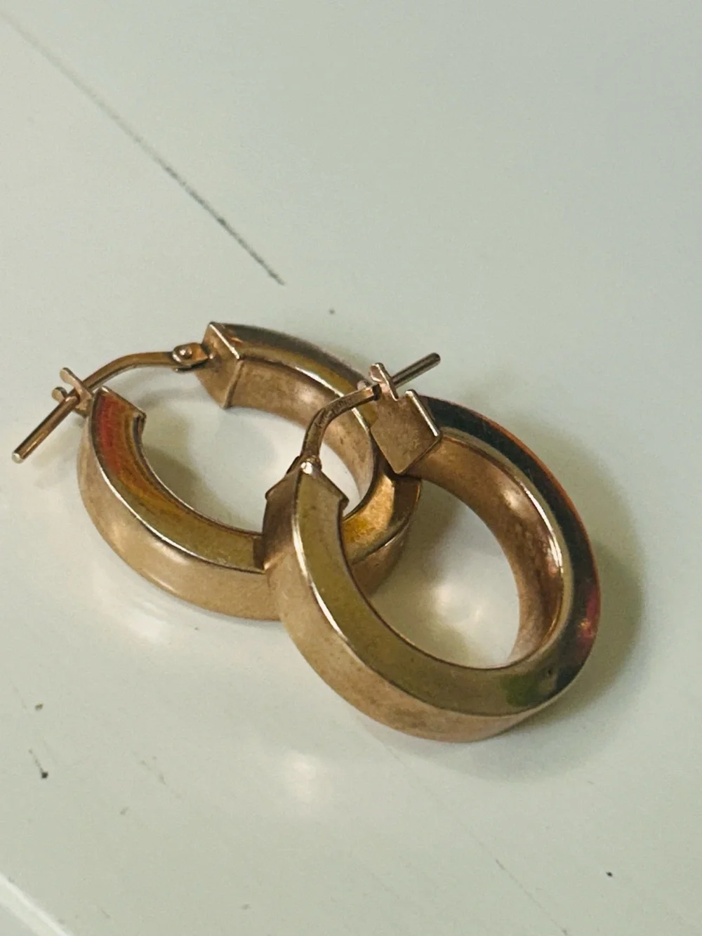 Polished Gold Hoop Huggie Earrings for Women